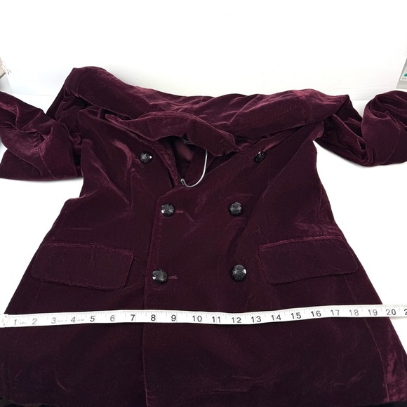 Ralph Lauren Velvet Blazer 2 Chianti Double Breasted Button Jacket Womens NWT - Picture 12 of 13